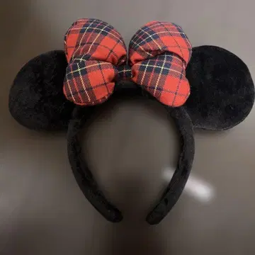 도쿄 디즈니 리조트 미니 머리띠 리본 체크