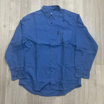 아르마니 익스체인지 코튼 스트라이프 긴팔 셔츠 블루 M