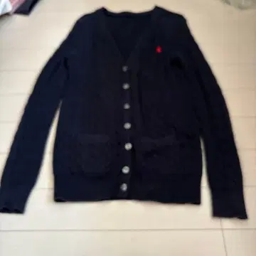 랄프 로렌 네이비 케이블 니트 가디건
