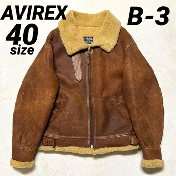 40 AVIREX B-3 플라이트 자켓 백 프린트 가죽 자켓