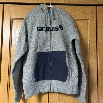 GRAVIS 후드 부착 후드티 그레이/네이비