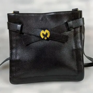 미러숀 가죽 숄더백 빅 블랙