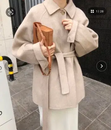 Jewelobe 스텐 칼라 숏코트 베이지