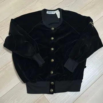 소니아 리키엘 SONIA RYKIEL 블랙 벨로아 노카라 자켓