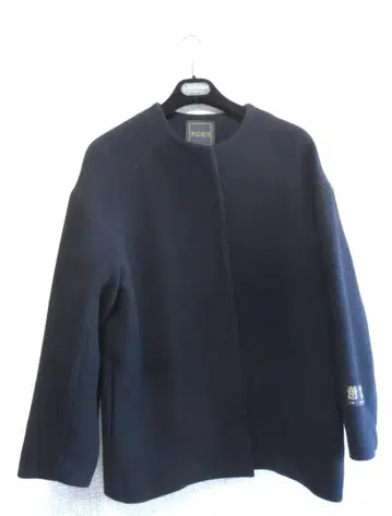 PLST Manteco BiBye 울 노카라 코트 블랙