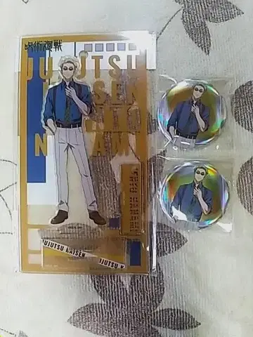 주술회전 나나미 켄토 아크릴 스탠드 & 배지 2개 총 3개 세트