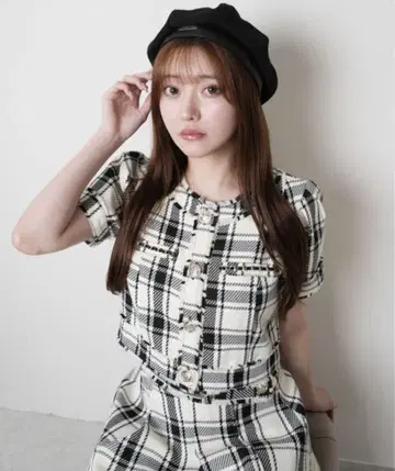 LIP SERVICE 썸머 트위드 하프 자켓 S