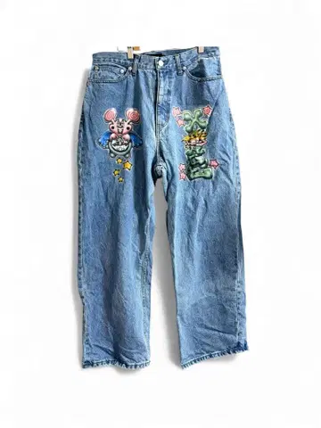 [ XLARGE ] 페인팅 데님 팬츠 라지