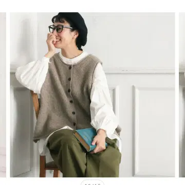 soulberry O.W.N 버튼 리브 니트 베스트