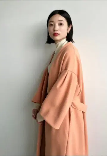 LOUNIE 오렌지 롱 코트