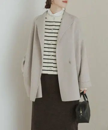 URBAN RESEARCH DOORS 울 리버 미들 가운 코트