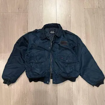 Schott MA-1 플라이트 자켓 네이비 쇼트 기장