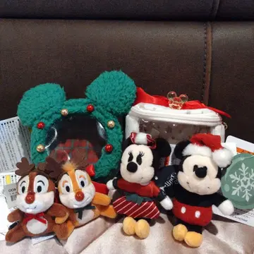디즈니 리조트 눈부신 크리스마스 선물 박스 리스 봉제 인형