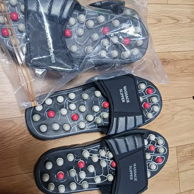 지압 마사지 슬리퍼 블랙 2컬레