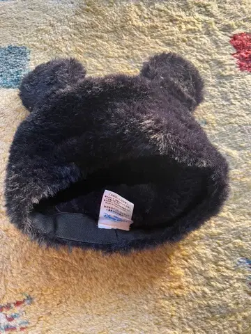 디즈니 리조트 공식 곰 귀 푹신푹신 모자 블랙 58cm