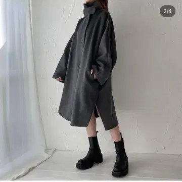 erme 새상품 울 판초 코트 그레이