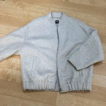 [ 미사용 ] ZARA 부클레 빅 실루엣 블루종 푸들