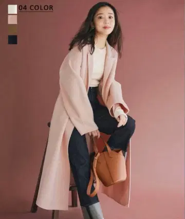 basement online 리버 롱 코트 핑크 SP 사이즈