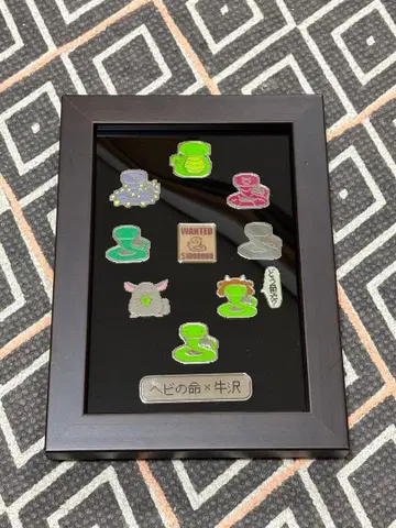 우시자와 뱀의 생명 x 우시자와 액자 포함 핀 배지 세트