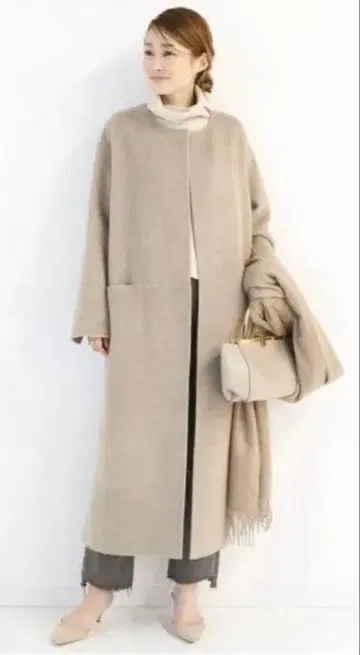 리버 롱 노카라 코트 Deuxieme Classe 38