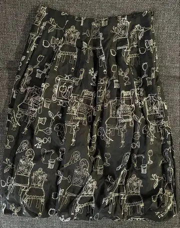 제인 마플 금실 자수 벌룬 스커트 블랙