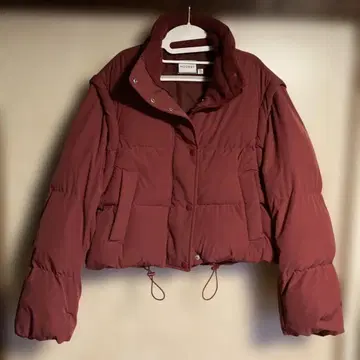 MOUSSY 버건디 숏 기장 다운풍 자켓