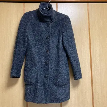 울 그레이 코트 버튼 포함