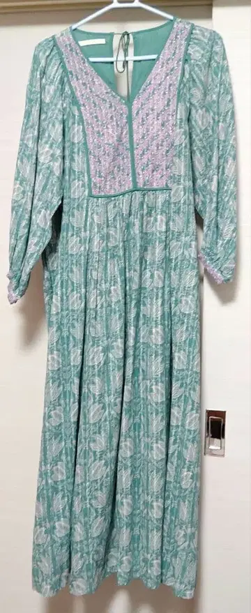 누키테파 라메사 코튼 롱 원피스 미사용품