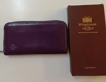 화이트하우스 콕스 퍼플 장지갑 박스 포함