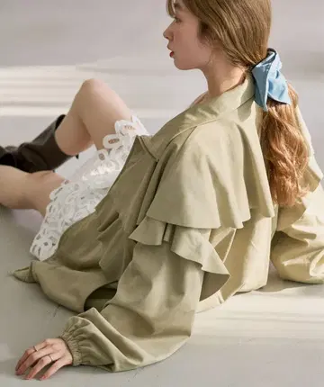 kastane 프릴 스웨이드 블루종