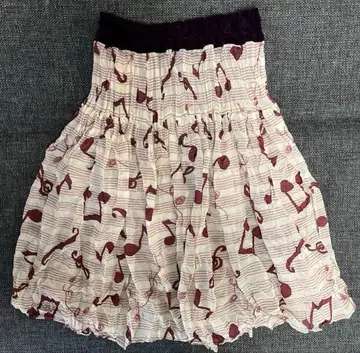 제인 마플 음표 스커트 와셔 가공 오버 스커트