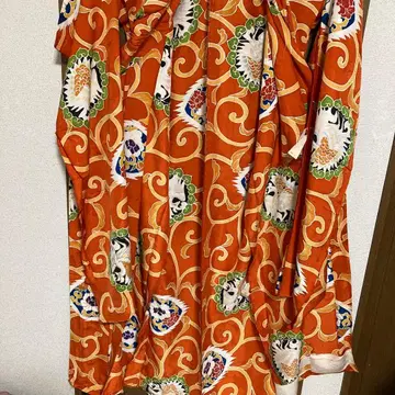 순수 실크 가봉 후리소데 기모노 미봉합 상태 리메이크 재료