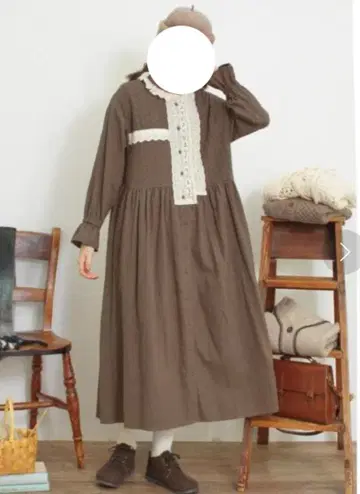 패치워크 레이스 원피스