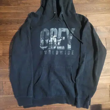 obey 로고 후드티 블랙 M