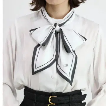 [ an3 ] 스카프 타이 스탠드 카라 블라우스