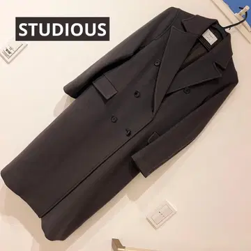 [ 새상품급 ] STUDIOUS 더블 브레스트 롱 코트 카키 모카