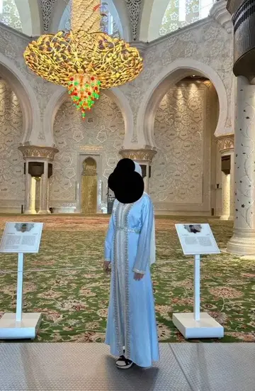 아바야 스카이블루 세트 모스크