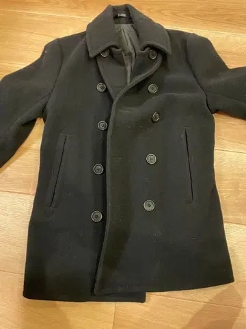 UNITED ARROWS 블랙 피코트 애로우즈 숏코트