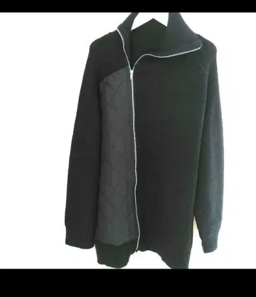 antiqua 이소재 하이넥 지퍼 아우터 / 퀼팅 니트