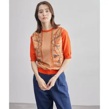 [컨디션 최상] 빈티지 스카프 패턴 니트