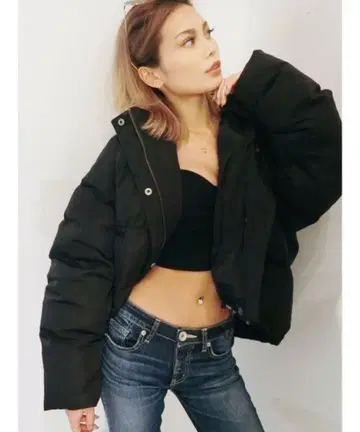 미사용 새상품 GYDA 숏 다운 코트 제이다 블랙 블랙