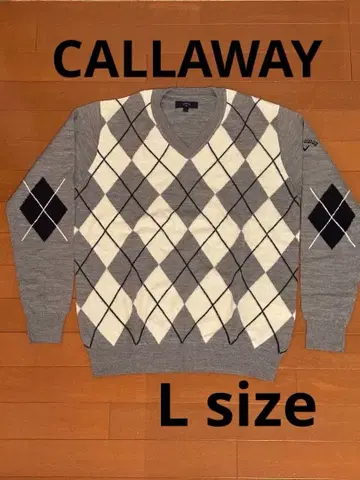 캘러웨이 아가일 니트 스웨터 L 사이즈