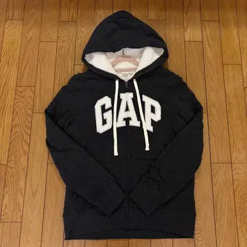 GAP 다크 그레이 후드 부착 보아 후드티 M 새상품급