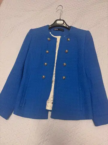 ZARA 파랑 더블 브레스트 자켓 로얄 블루 M. 새상품급