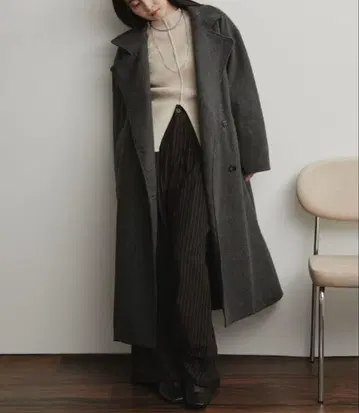 Aunt Marie's 롱 코트 차콜 그레이