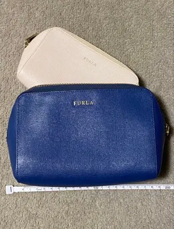 FURLA 파우치 세트 파랑 화이트