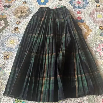 refindeworks 타탄 체크 무늬 플리츠 스커트