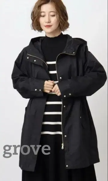 새상품 grove 그로브 모즈 코트 롱 코트 루즈핏 LL 블랙