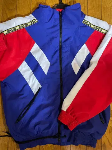 KWON 나일론 자켓 S 파랑/빨간색/화이트