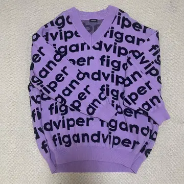 FIG&VIPER 퍼플 V넥 스웨터